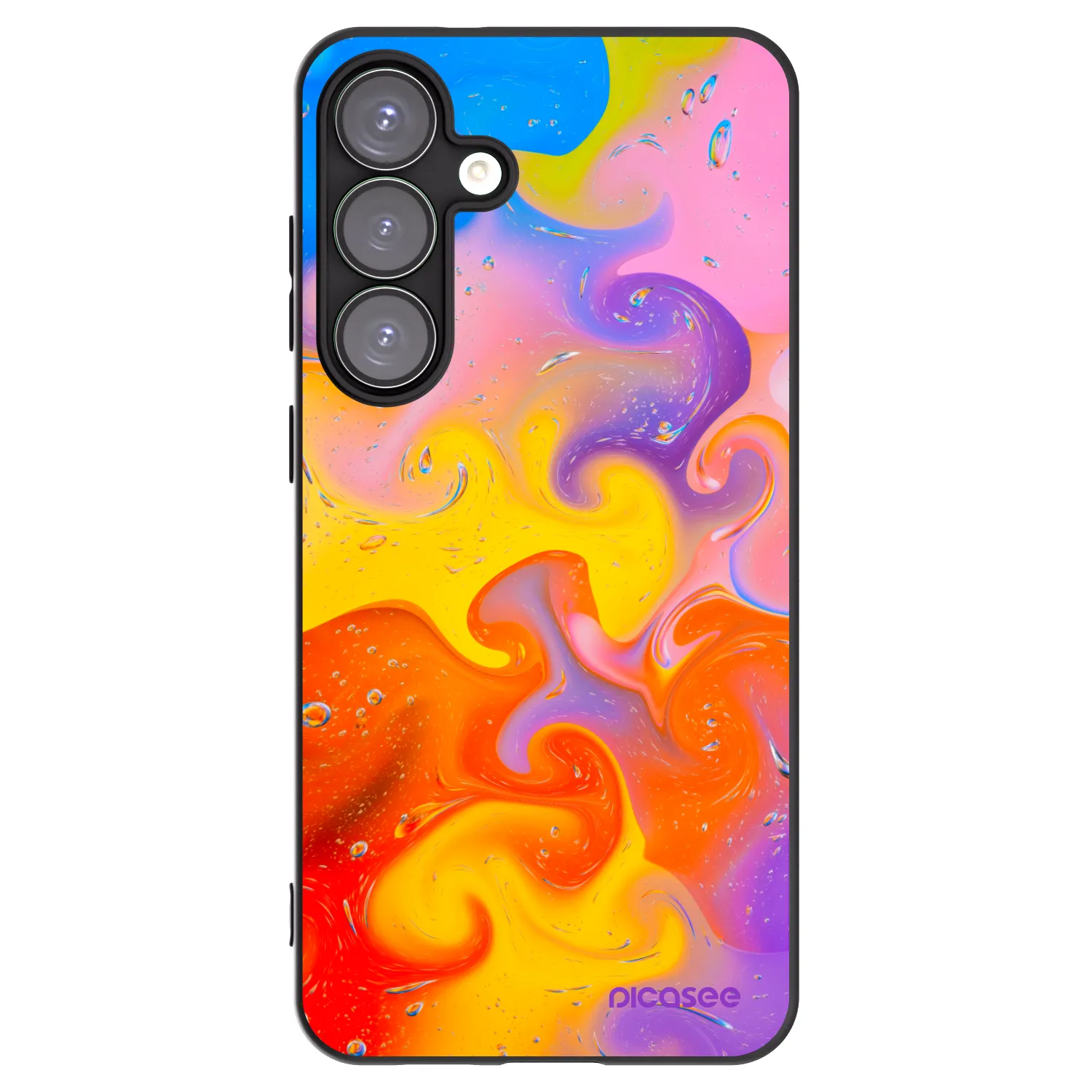 Picasee silikonowe czarne etui na Samsung Galaxy S25+ 5G - Bubbles