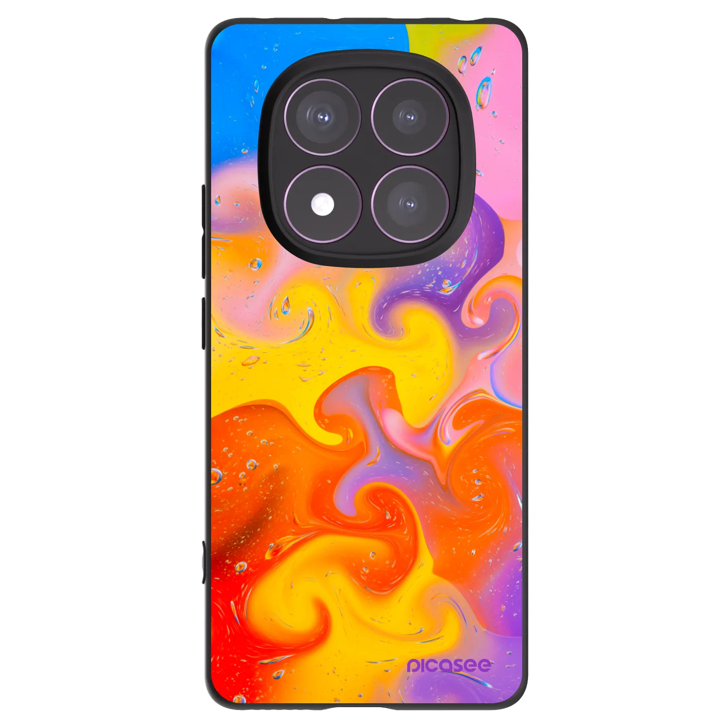 Picasee silikonowe czarne etui na Xiaomi Redmi Note 14 Pro 4G - Bubbles
