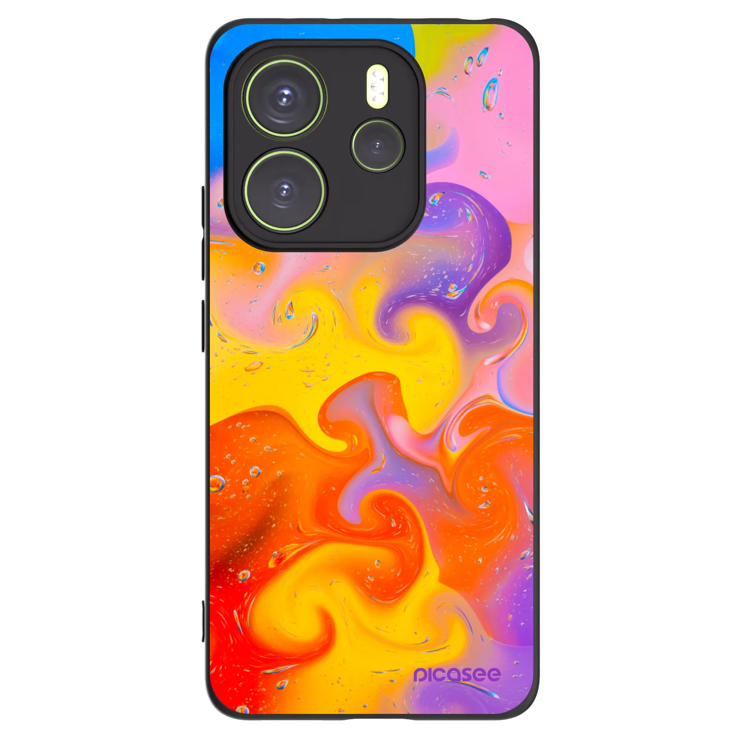 Picasee silikonowe czarne etui na Xiaomi Redmi Note 14 4G - Bubbles