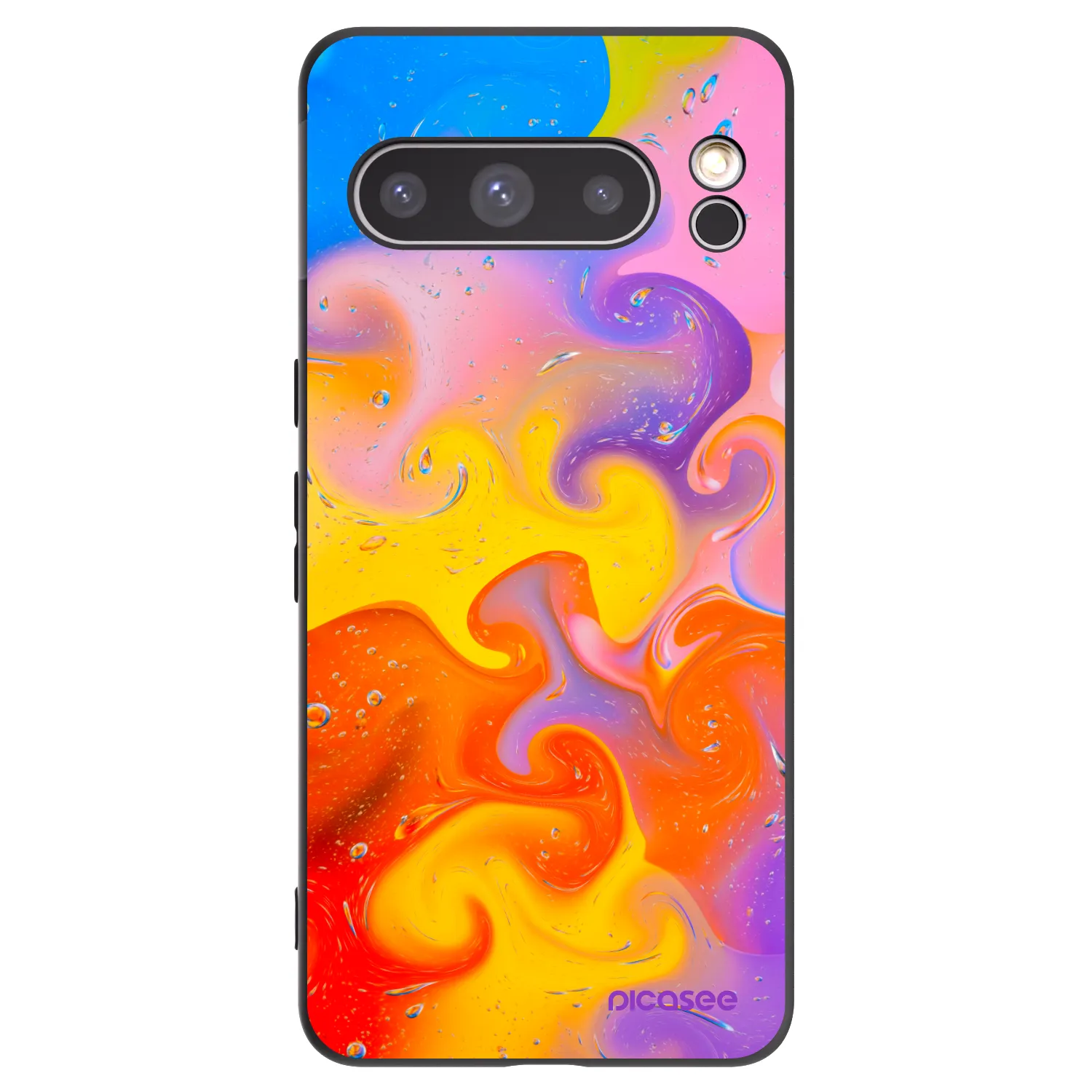 Picasee silikonowe czarne etui na Google Pixel 8 Pro - Bubbles