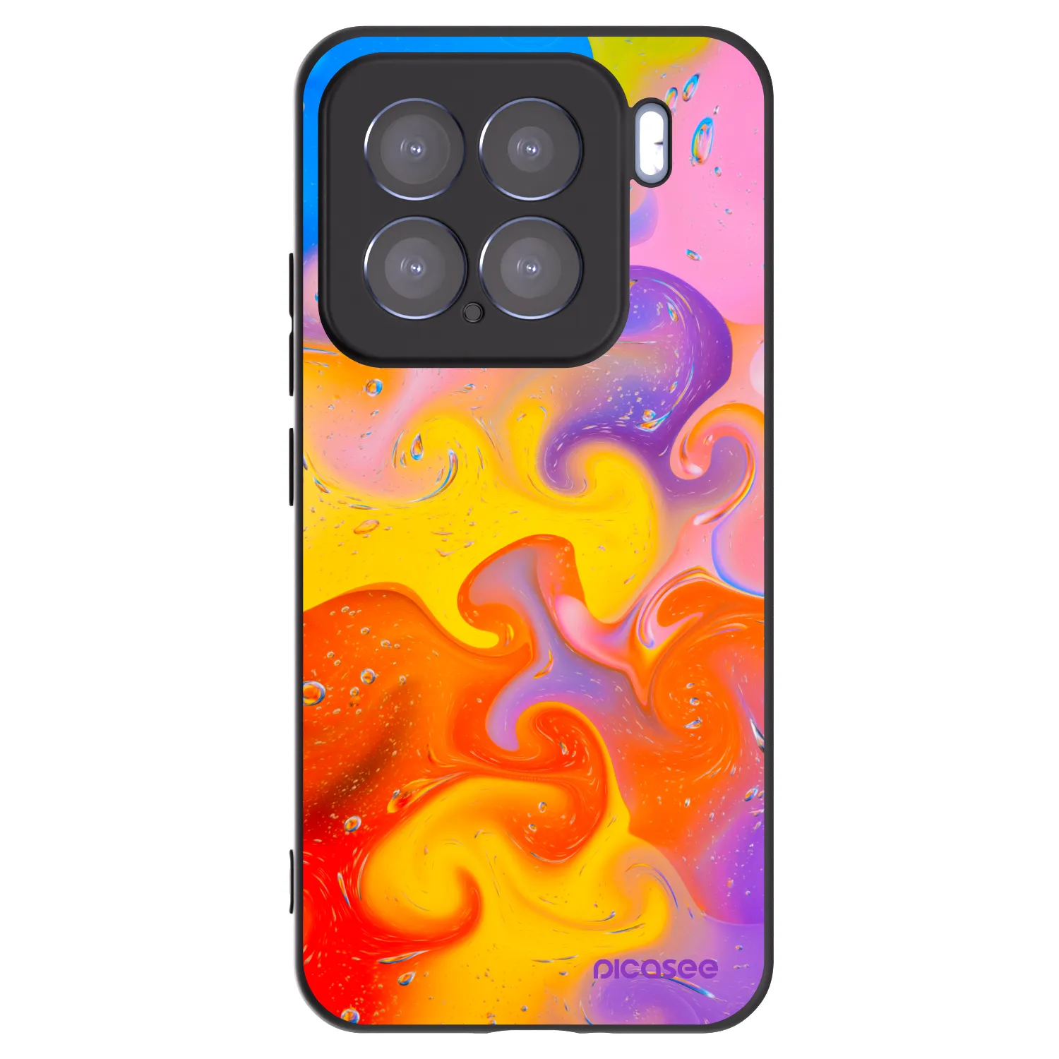 Picasee silikonowe czarne etui na Xiaomi 15 - Bubbles