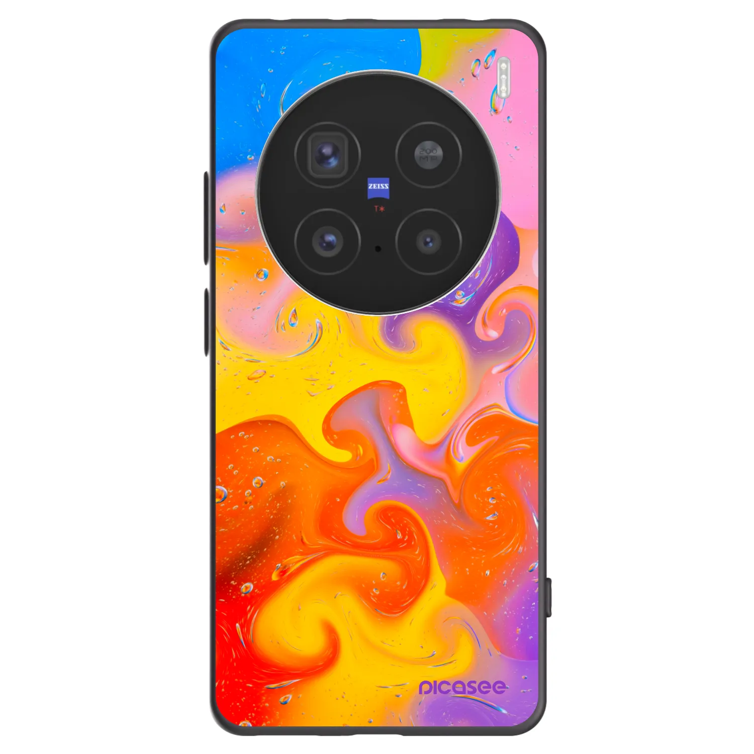 Picasee silikonowe czarne etui na Vivo X200 Pro - Bubbles