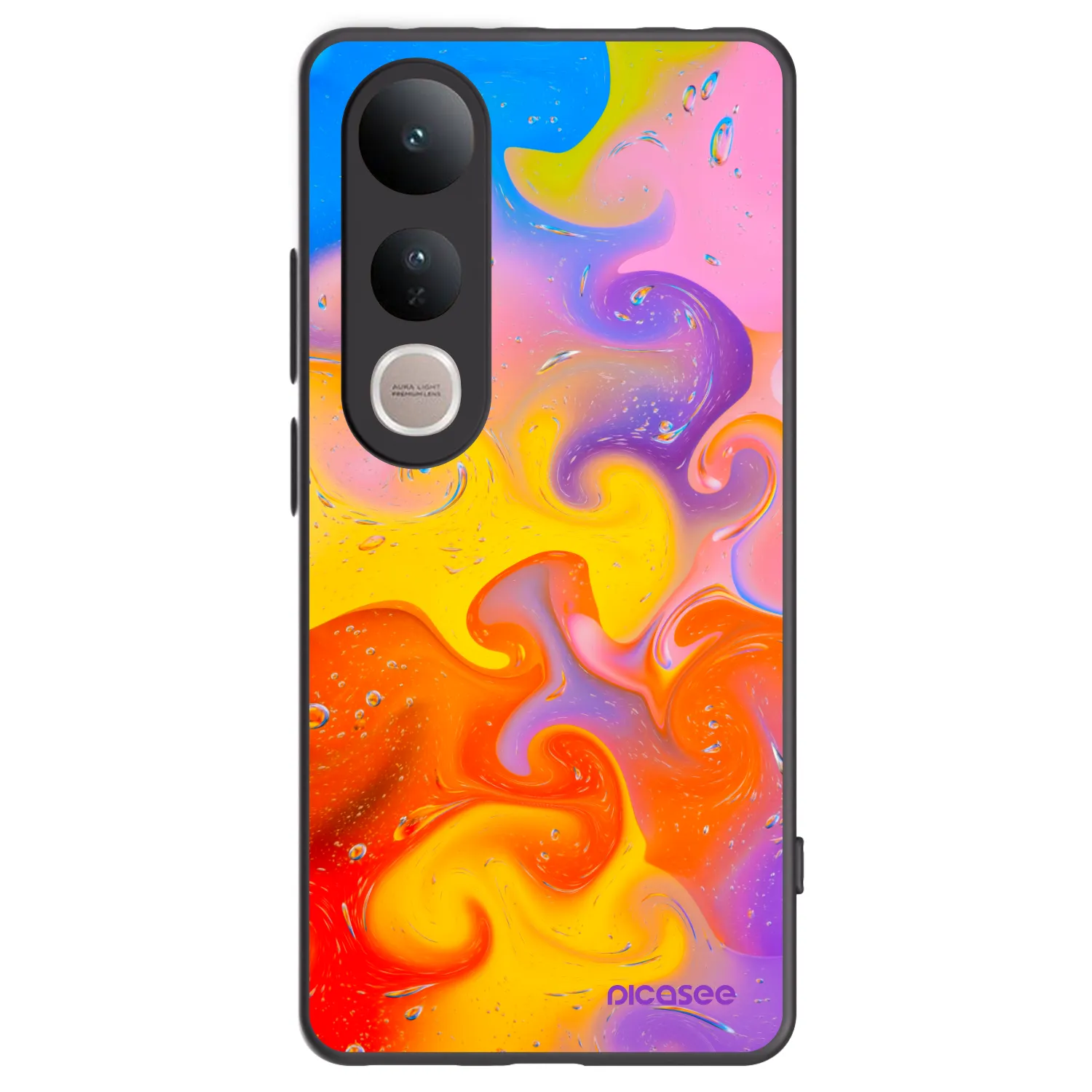 Picasee silikonowe czarne etui na Vivo V50 Lite 5G - Bubbles