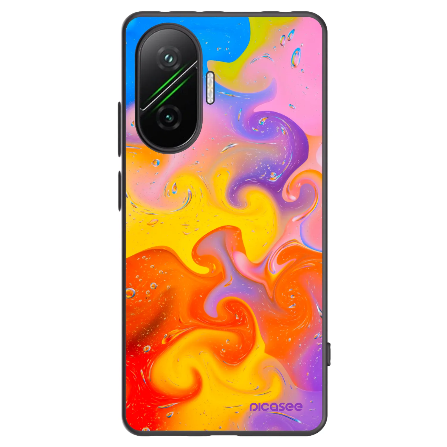 Picasee silikonowe czarne etui na Xiaomi Poco F7 Pro 5G - Bubbles