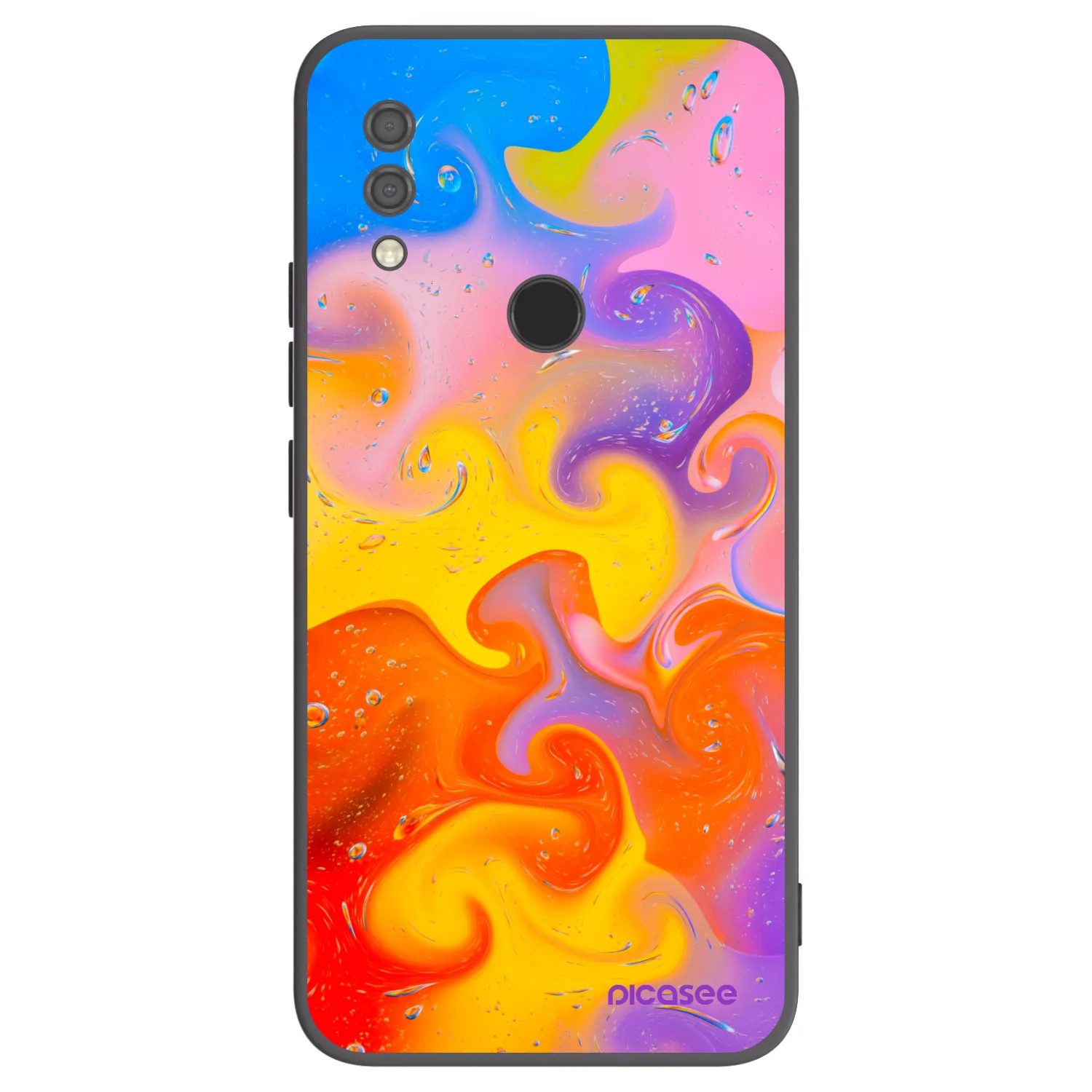 Picasee silikonowe czarne etui na Xiaomi Redmi 7 - Bubbles