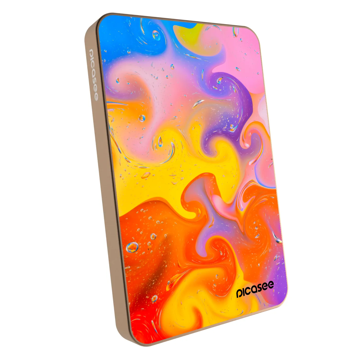 Picasee Powerbank z MagSafe 5 000 mAh Złoty - Bubbles