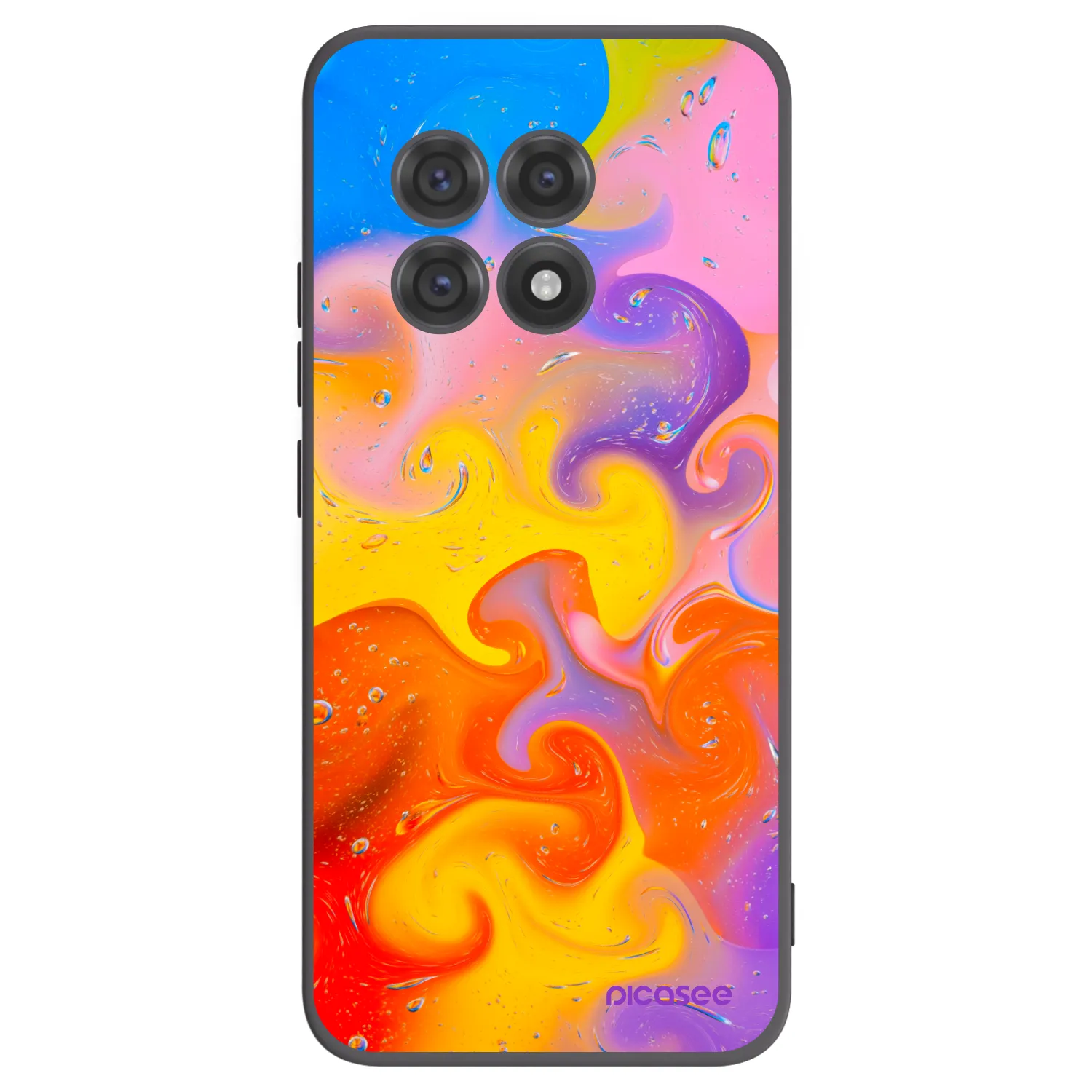 Picasee silikonowe czarne etui na OnePlus 13R 5G - Bubbles