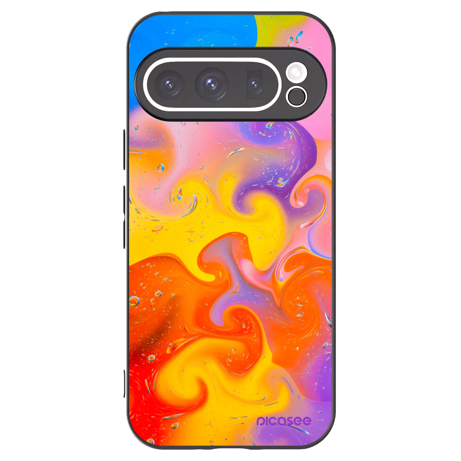 Picasee silikonowe czarne etui na Google Pixel 9 Pro XL - Bubbles