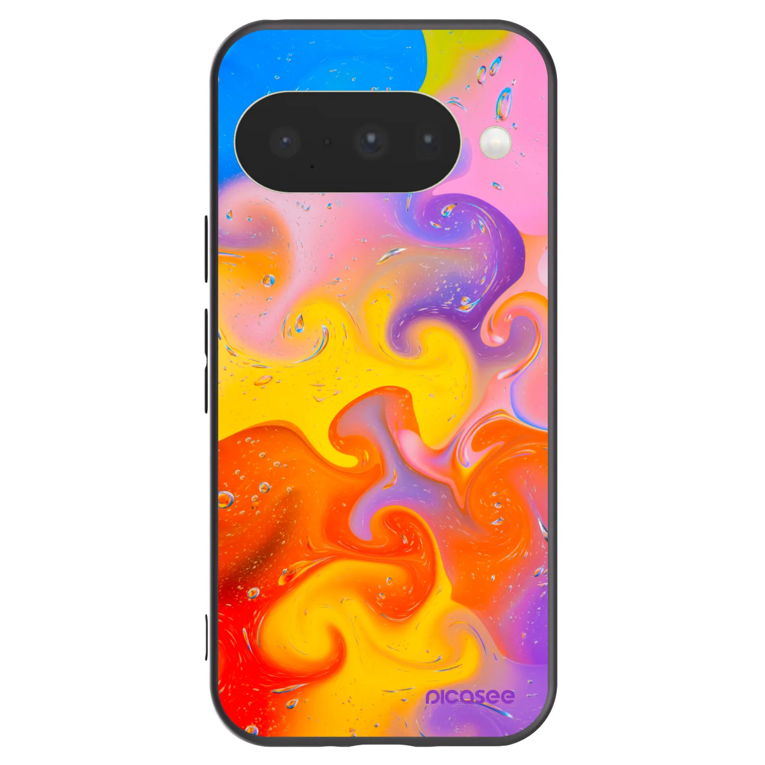 Picasee silikonowe czarne etui na Google Pixel 10 - Bubbles