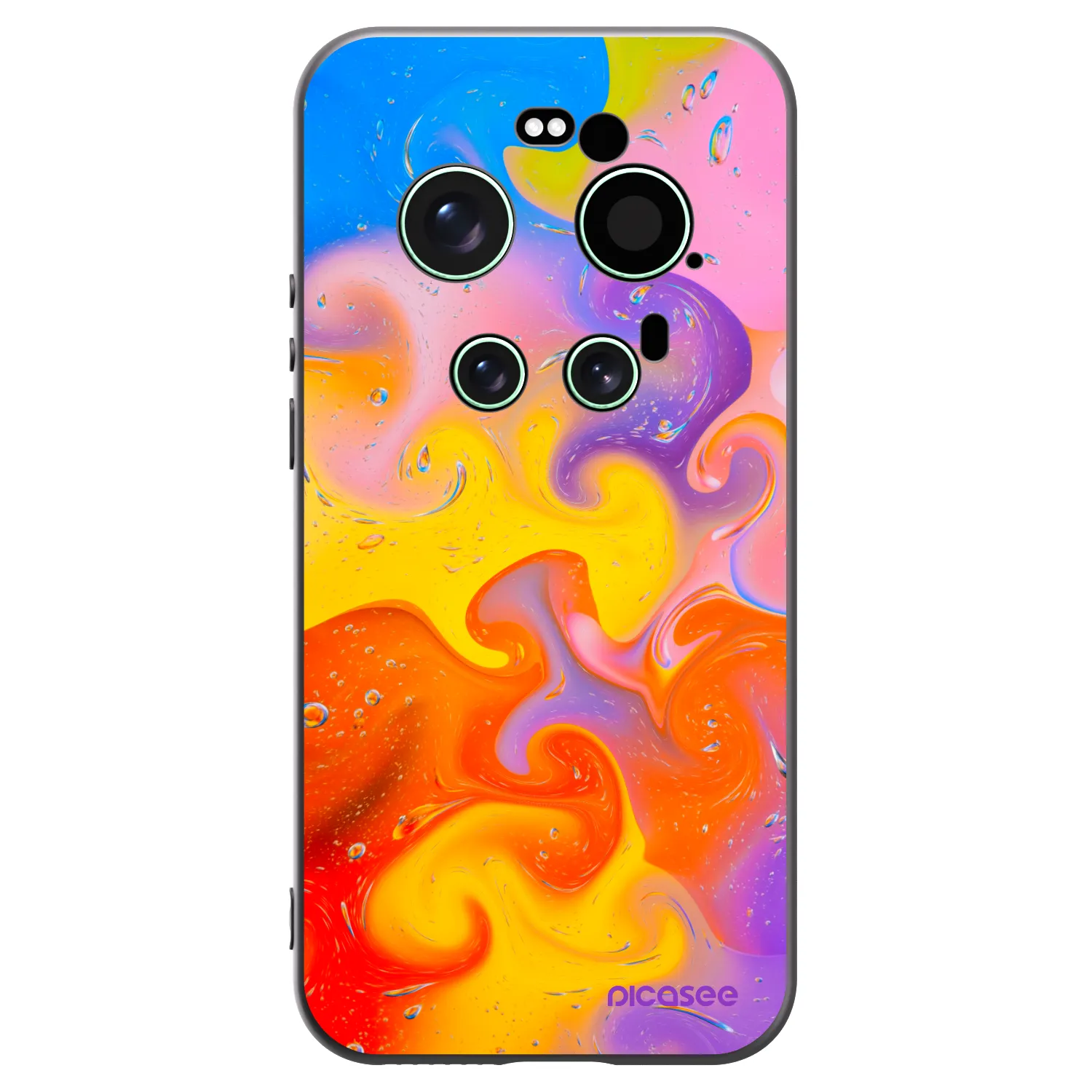 Picasee silikonowe czarne etui na Xiaomi 17 Ultra - Bubbles