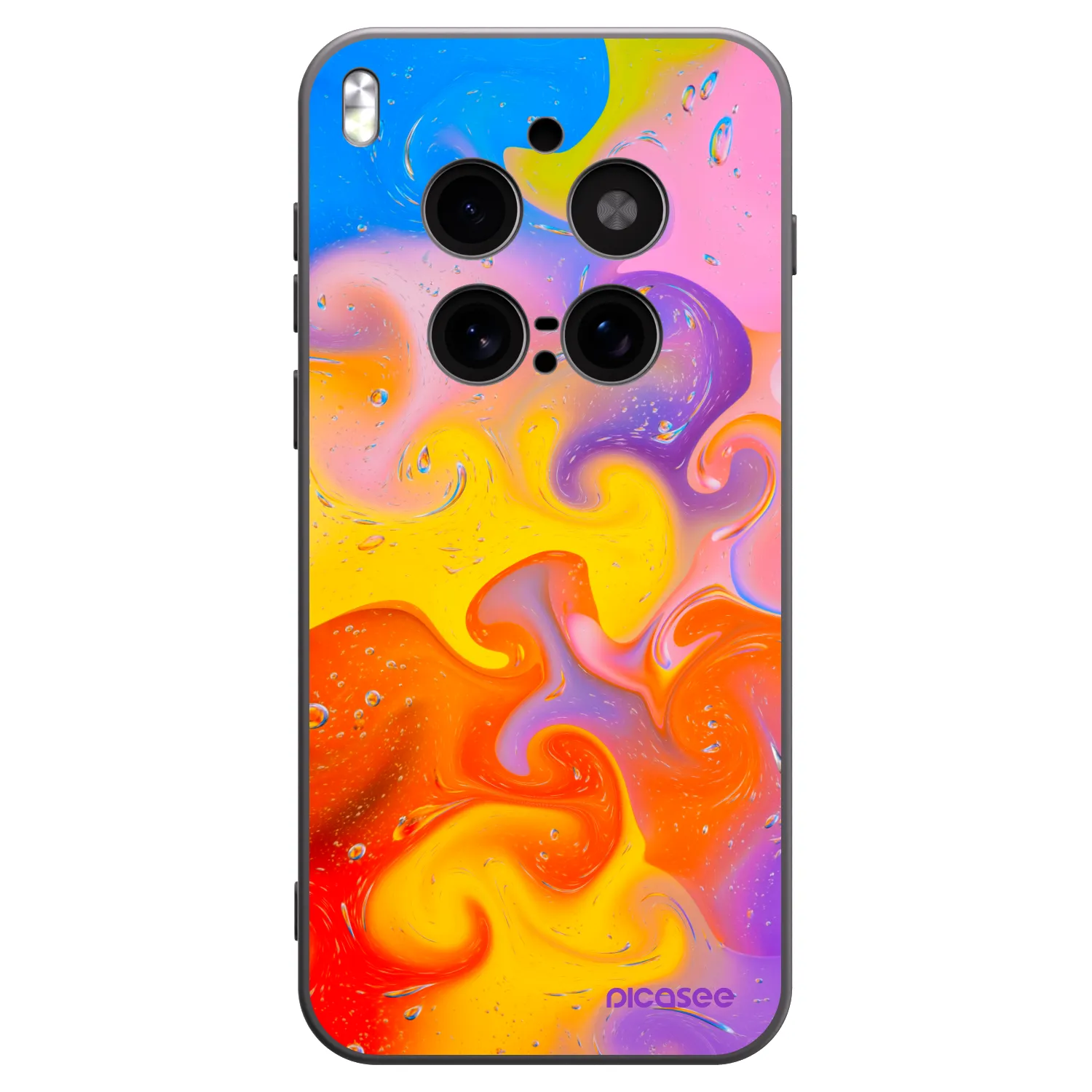 Picasee silikonowe czarne etui na Vivo X300 Pro - Bubbles