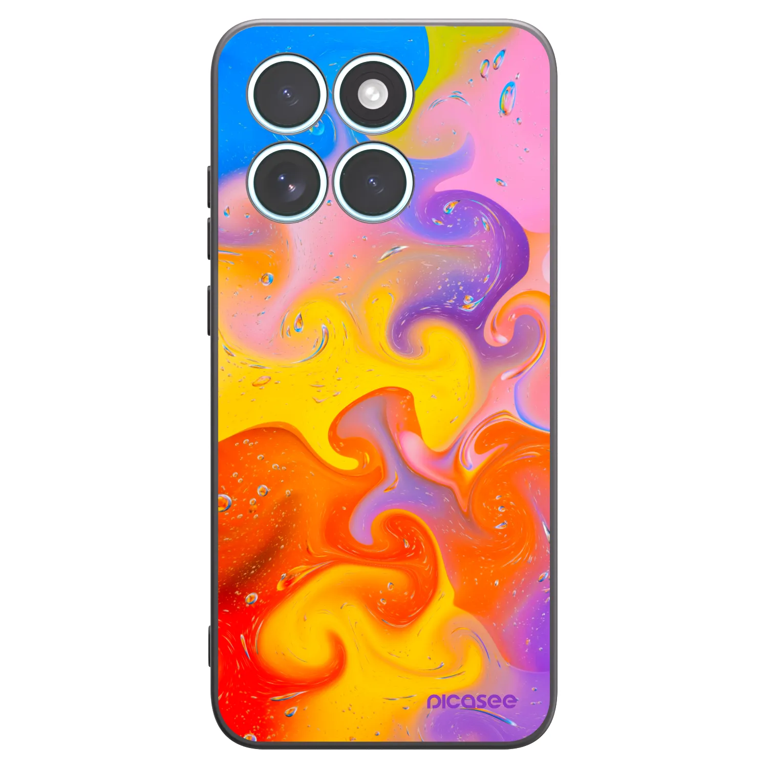Picasee silikonowe czarne etui na Motorola Edge 70 Fusion - Bubbles