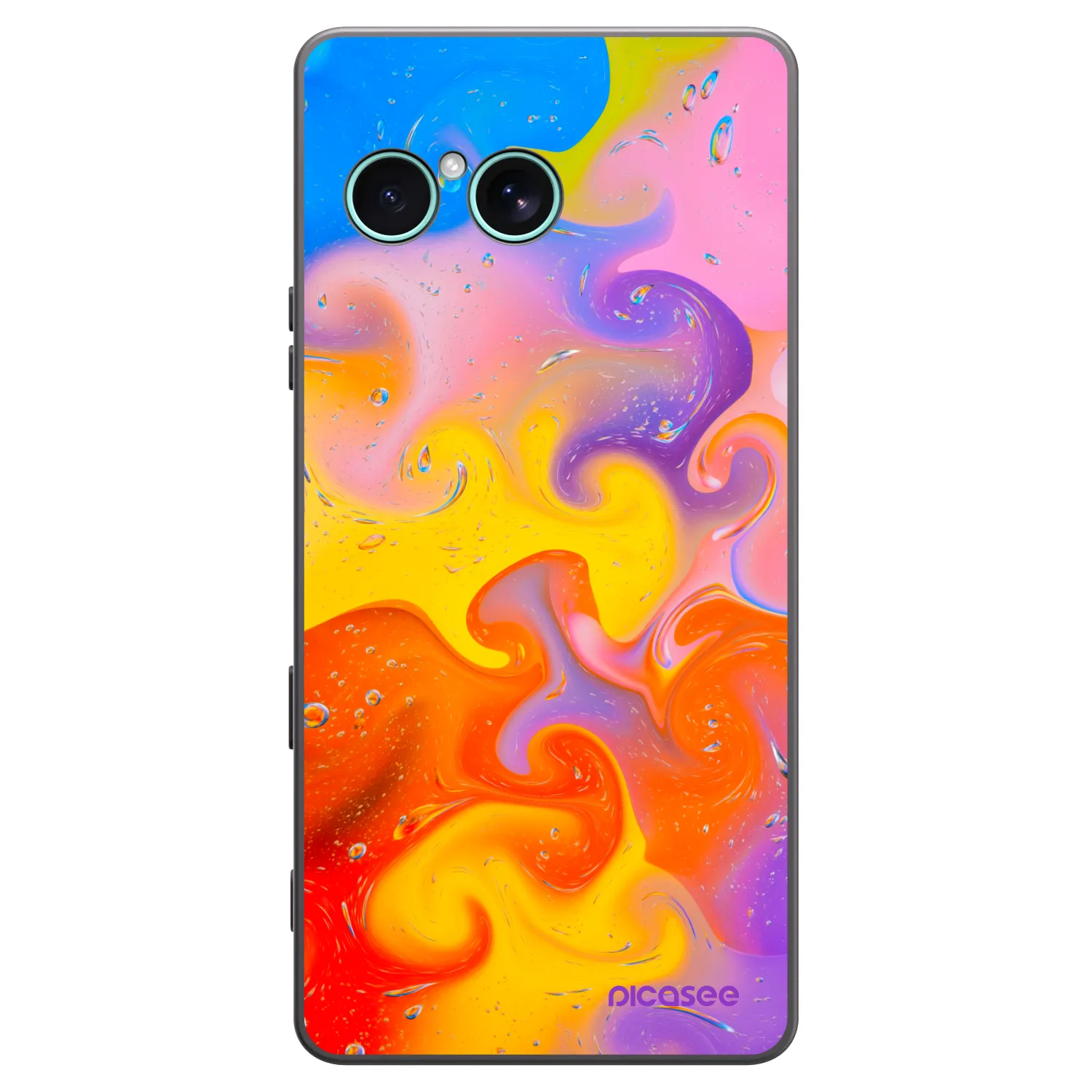 Picasee silikonowe czarne etui na Sony Xperia 10 VII - Bubbles
