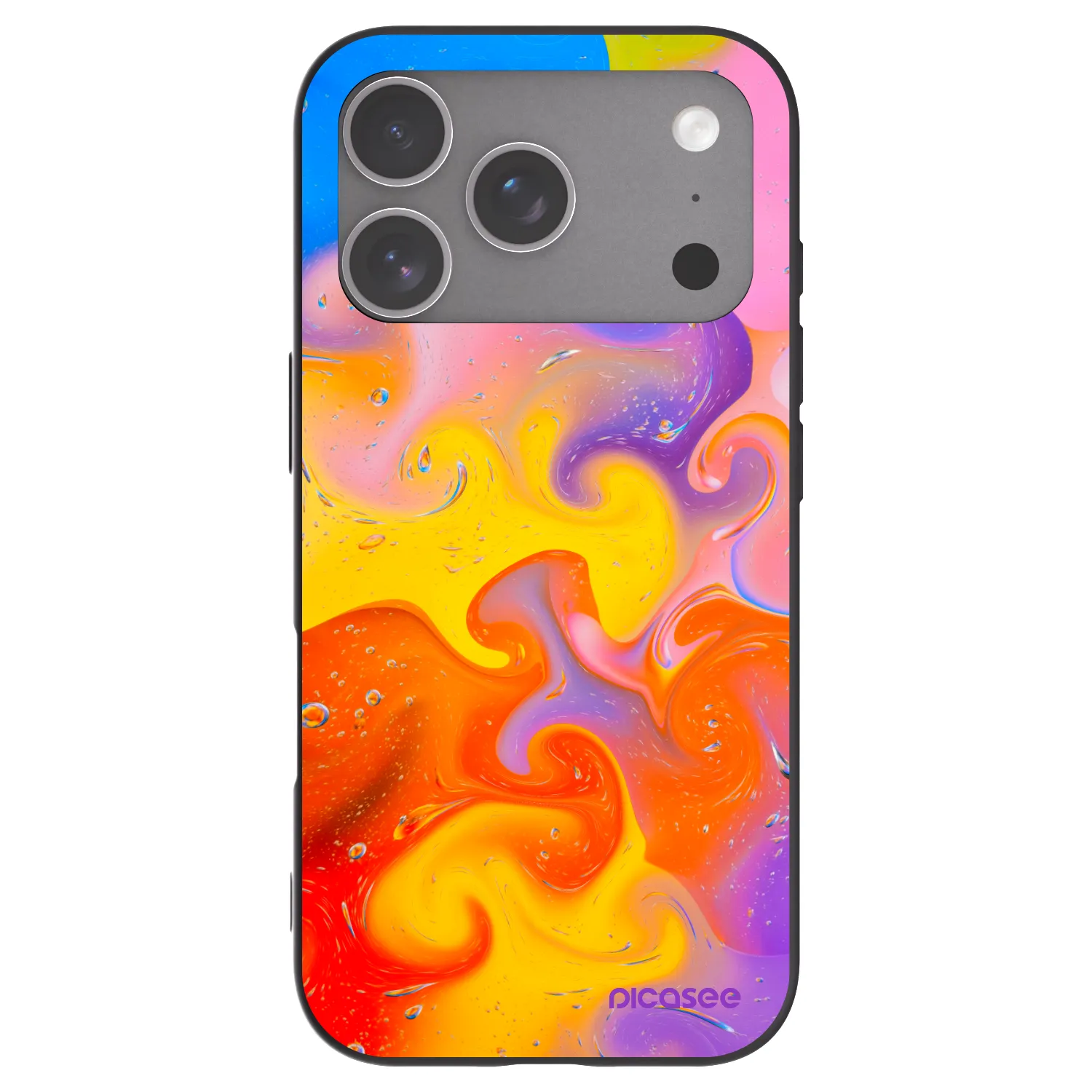 Picasee silikonowe czarne etui na Apple iPhone 18 Pro - Bubbles