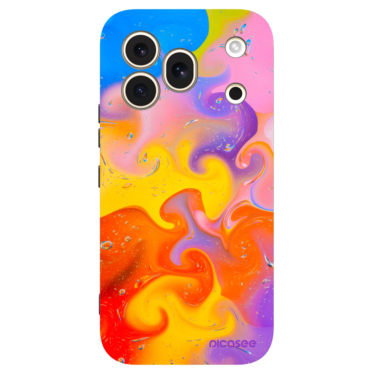 Picasee silikonowe czarne etui na Honor 600 Pro - Bubbles