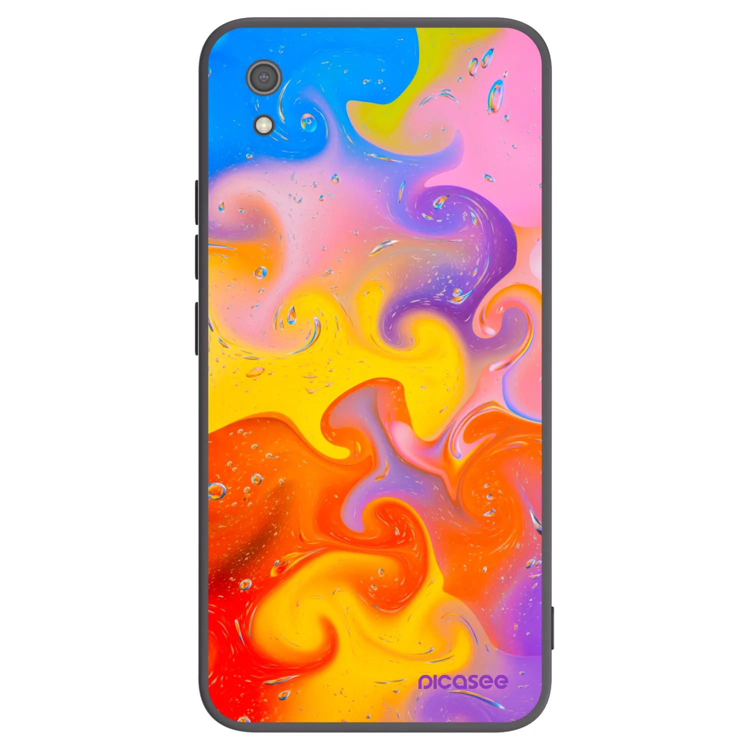 Picasee silikonowe czarne etui na Xiaomi Redmi 7A - Bubbles