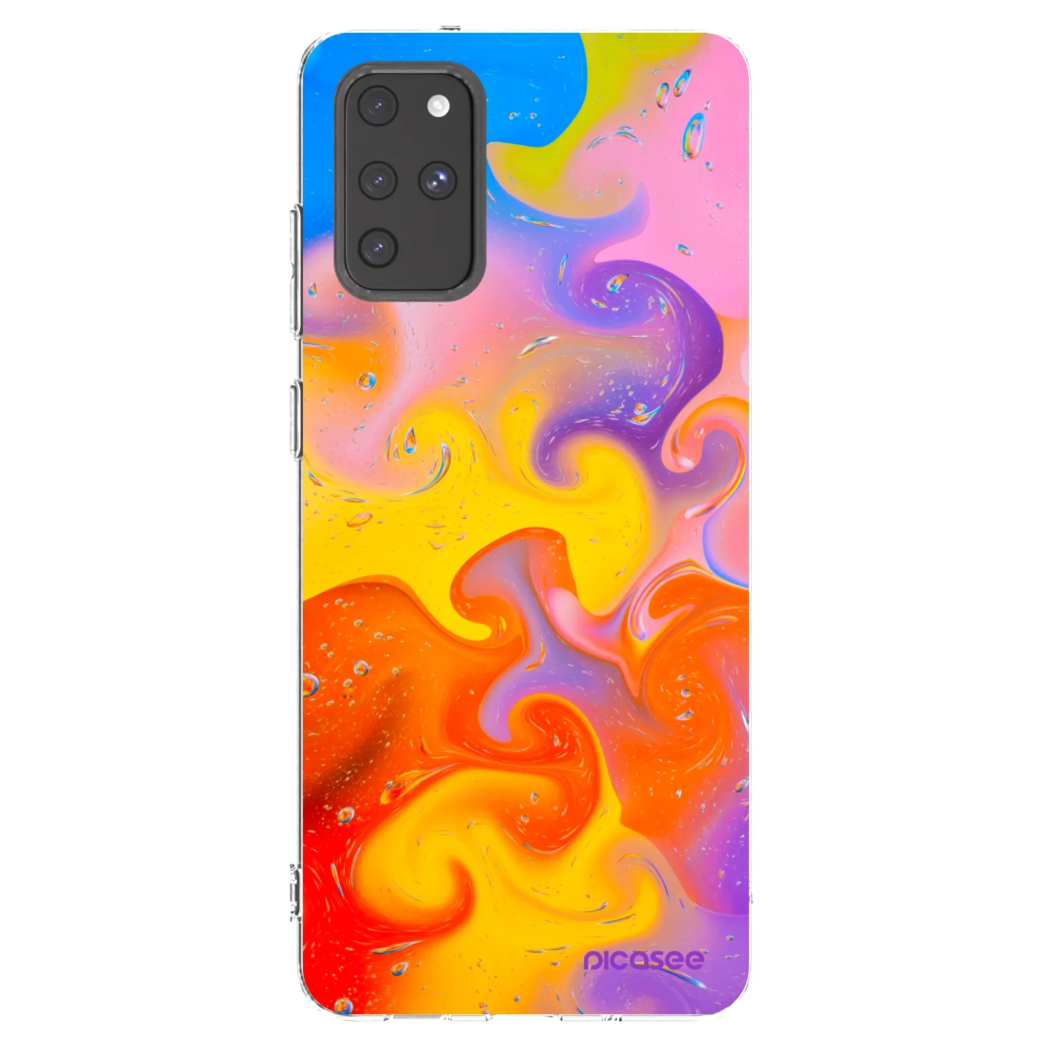 Picasee silikonowe przeźroczyste etui na Samsung Galaxy S20+ G985F - Bubbles