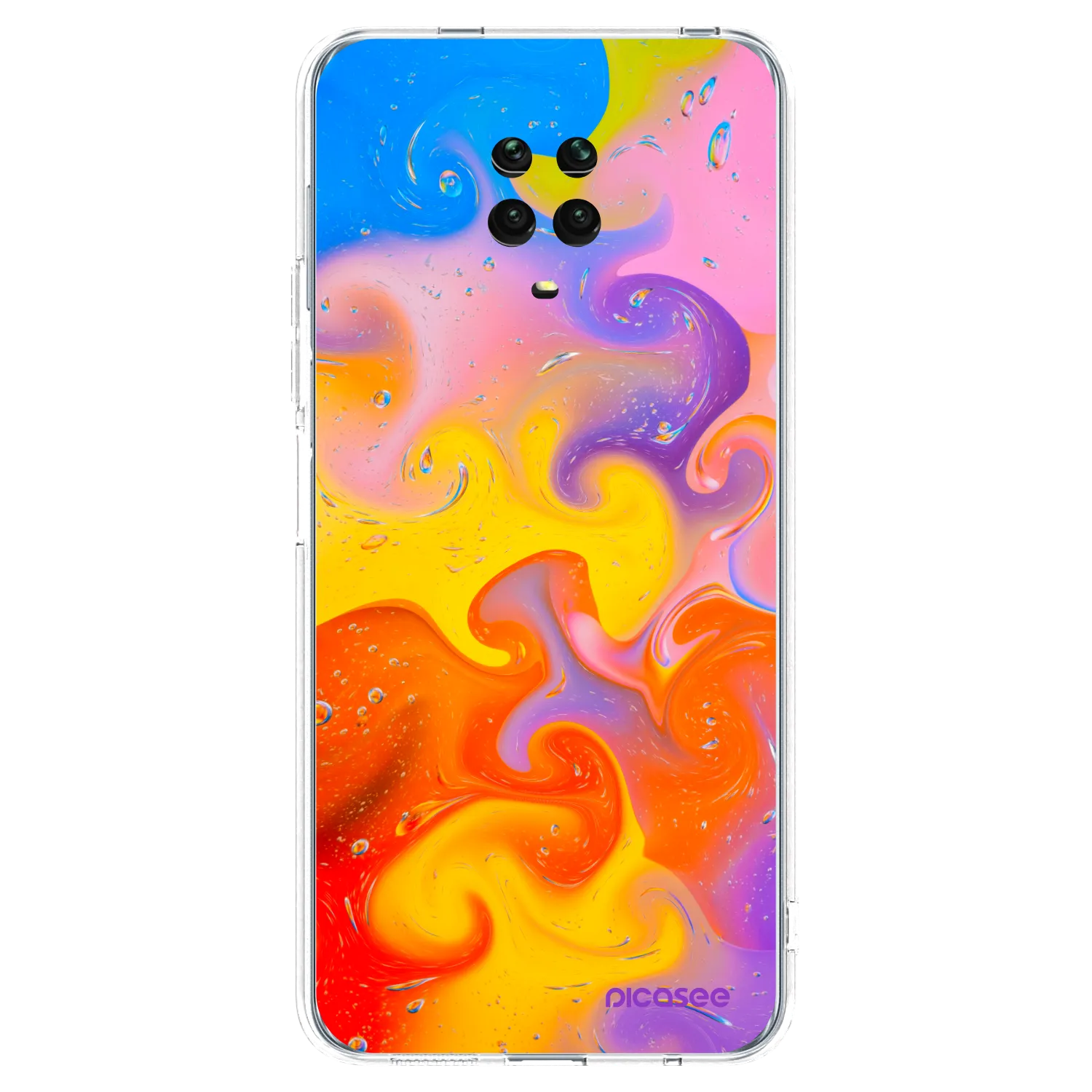 Picasee silikonowe przeźroczyste etui na Xiaomi Redmi Note 9 Pro - Bubbles