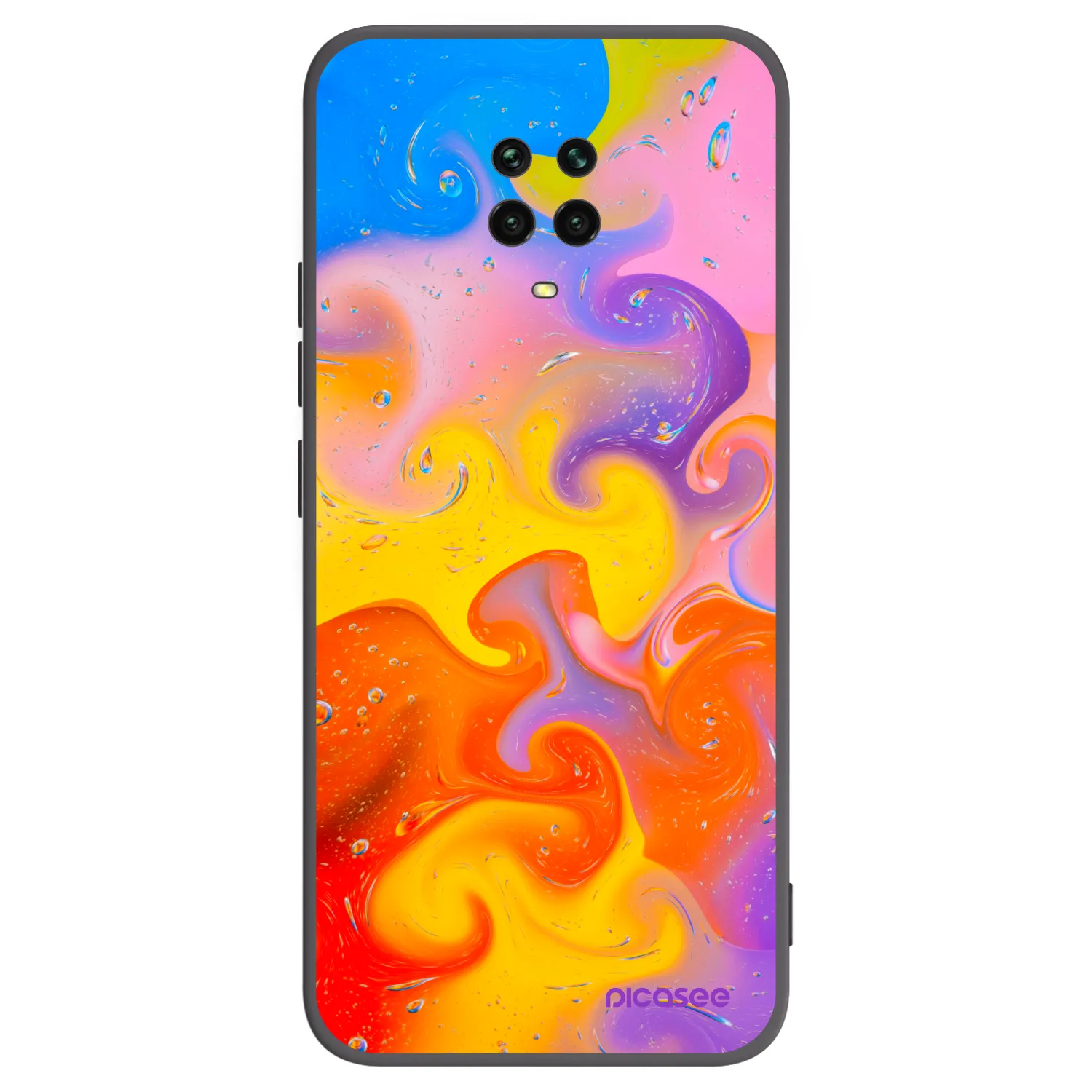 Picasee silikonowe czarne etui na Xiaomi Redmi Note 9 Pro - Bubbles