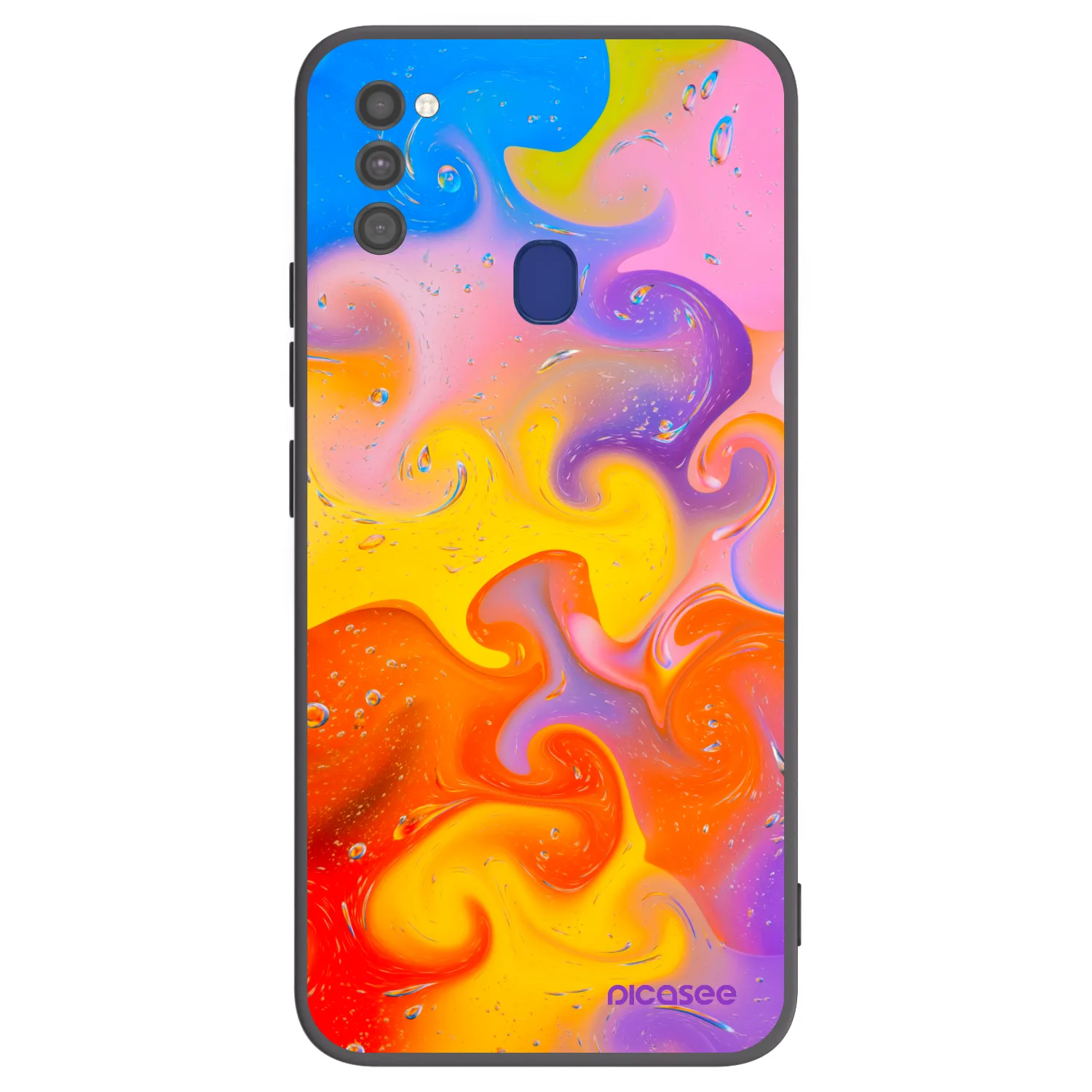 Picasee silikonowe czarne etui na Samsung Galaxy M21 M215F - Bubbles
