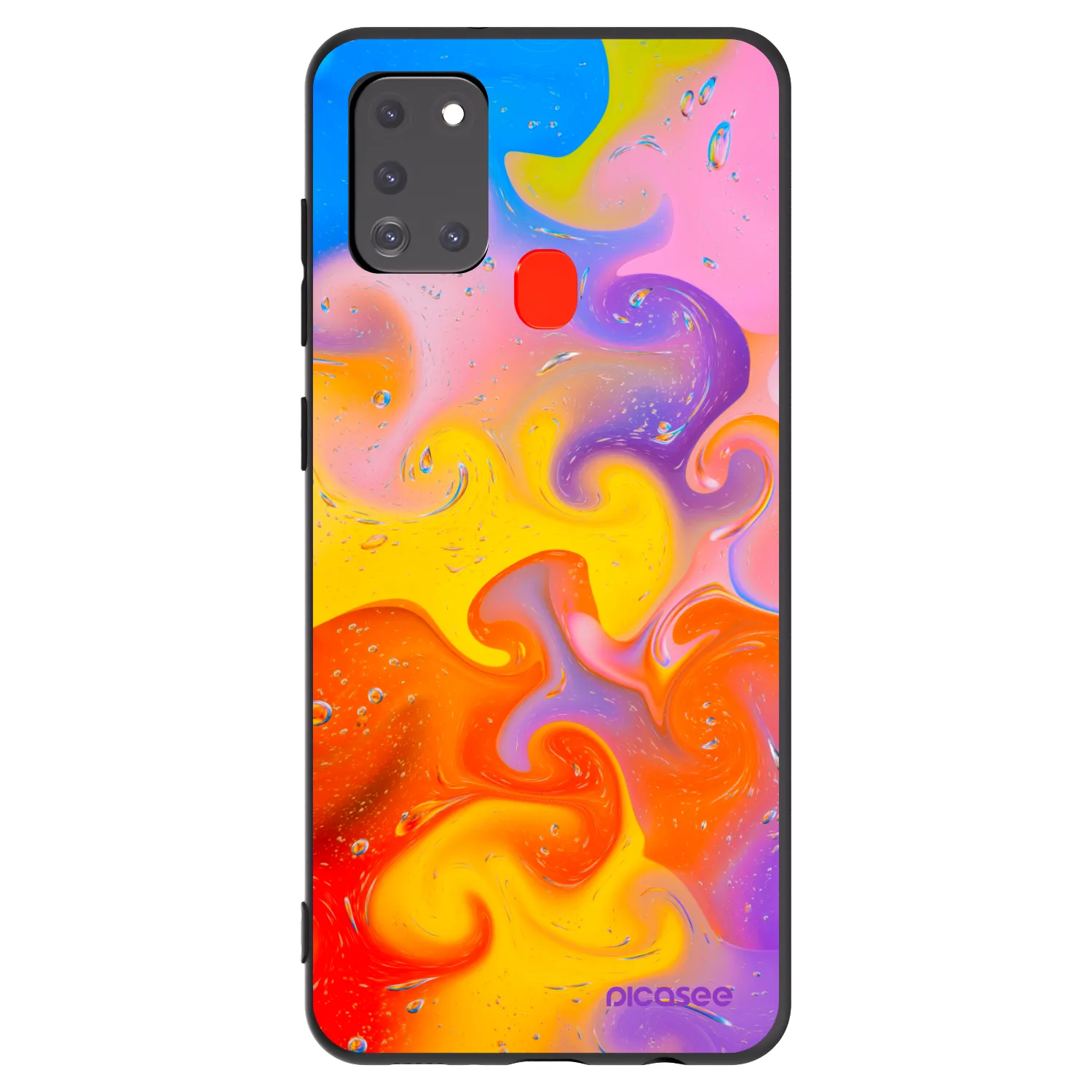 Picasee silikonowe czarne etui na Samsung Galaxy A21s - Bubbles
