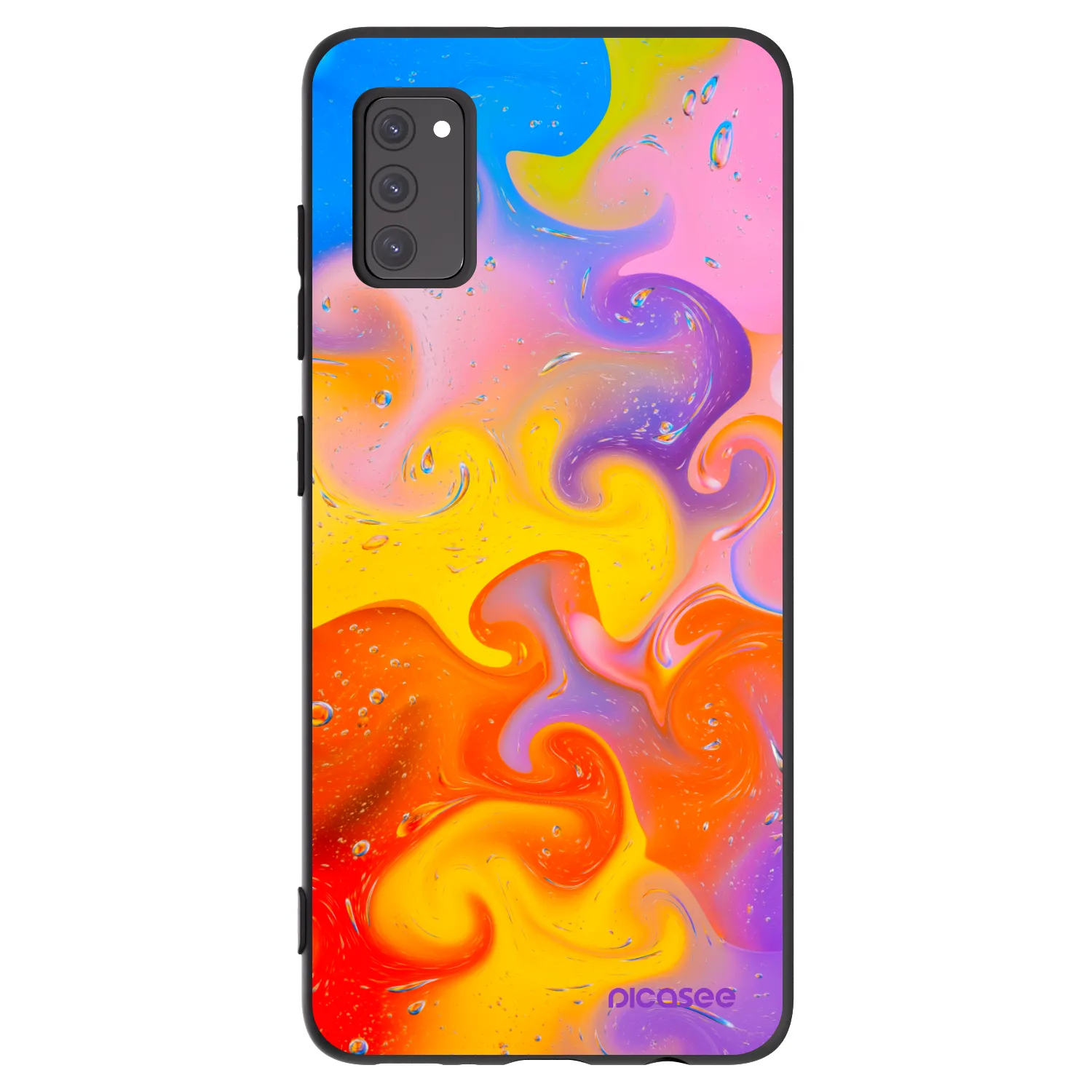 Picasee silikonowe czarne etui na Samsung Galaxy A41 A415F - Bubbles