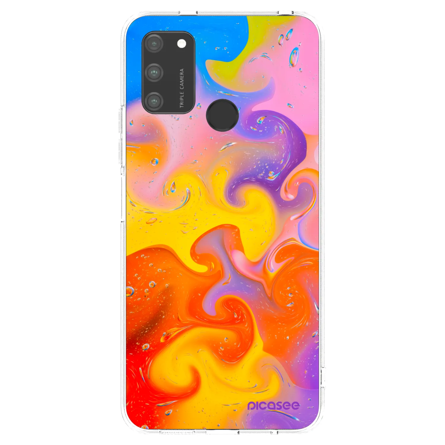 Picasee silikonowe przeźroczyste etui na Honor 9A - Bubbles