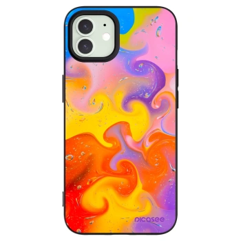 Picasee silikonowe czarne etui na Apple iPhone 12 - Bubbles