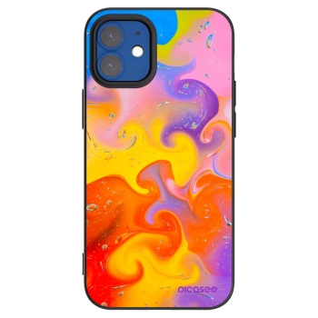 Picasee silikonowe czarne etui na Apple iPhone 12 mini - Bubbles