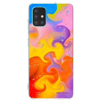 Picasee silikonowe przeźroczyste etui na Samsung Galaxy M51 M515F - Bubbles