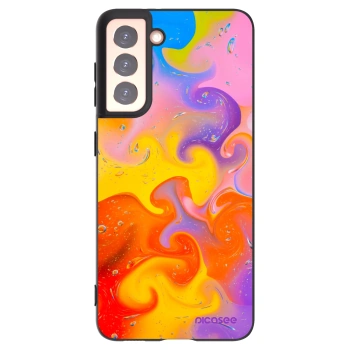 Picasee silikonowe czarne etui na Samsung Galaxy S21 5G G991B - Bubbles