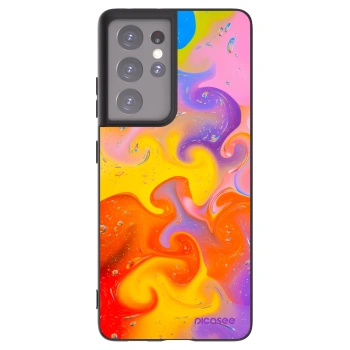 Picasee silikonowe czarne etui na Samsung Galaxy S21 Ultra 5G G998B - Bubbles