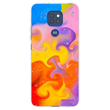 Picasee silikonowe przeźroczyste etui na Motorola Moto G9 Play - Bubbles