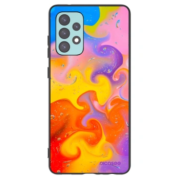 Picasee silikonowe czarne etui na Samsung Galaxy A72 A725F - Bubbles