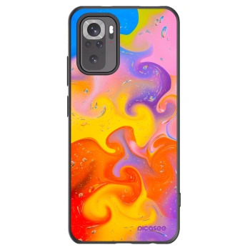 Picasee silikonowe czarne etui na Xiaomi Redmi Note 10S - Bubbles