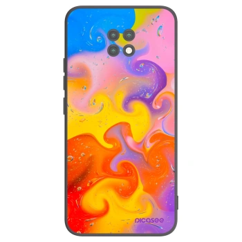 Picasee silikonowe czarne etui na Xiaomi Redmi Note 9T - Bubbles