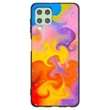 Picasee silikonowe czarne etui na Samsung Galaxy A22 A225F 4G - Bubbles