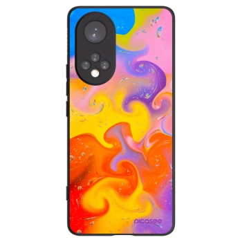 Picasee silikonowe czarne etui na Honor 50 5G - Bubbles