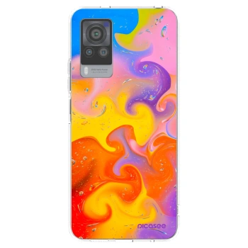Picasee silikonowe przeźroczyste etui na Vivo X60 Pro 5G - Bubbles