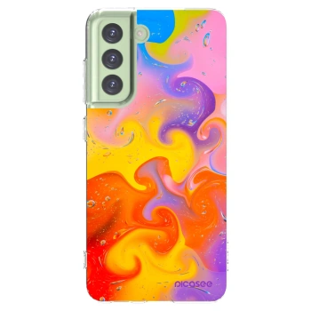 Picasee silikonowe przeźroczyste etui na Samsung Galaxy S21 FE 5G - Bubbles