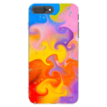 Picasee silikonowe przeźroczyste etui na Apple iPhone 7 Plus - Bubbles
