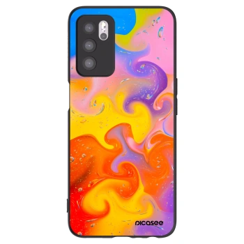 Picasee silikonowe czarne etui na OPPO A16s - Bubbles