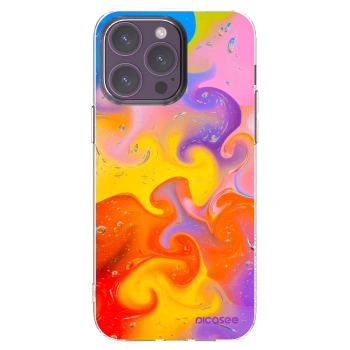 Picasee silikonowe przeźroczyste etui na Apple iPhone 14 Pro Max - Bubbles