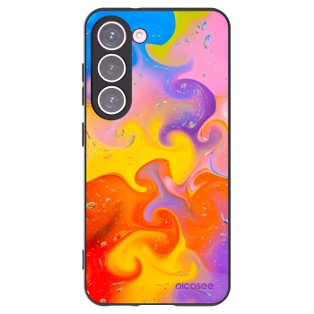 Picasee silikonowe czarne etui na Samsung Galaxy S23 5G - Bubbles