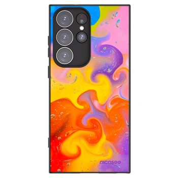 Picasee silikonowe czarne etui na Samsung Galaxy S23 Ultra 5G - Bubbles