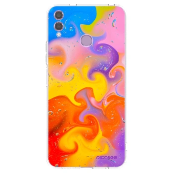 Picasee silikonowe przeźroczyste etui na Honor 8X - Bubbles