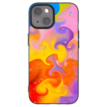 Picasee silikonowe czarne etui na Apple iPhone 15 - Bubbles