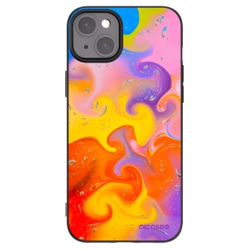 Picasee silikonowe czarne etui na Apple iPhone 15 Plus - Bubbles