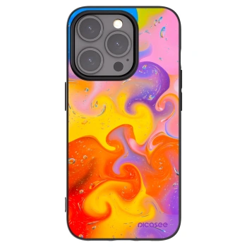 Picasee silikonowe czarne etui na Apple iPhone 15 Pro - Bubbles