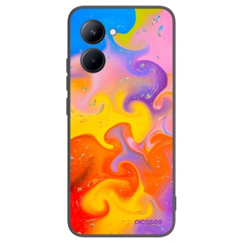 Picasee silikonowe czarne etui na Realme C33 (2023) - Bubbles